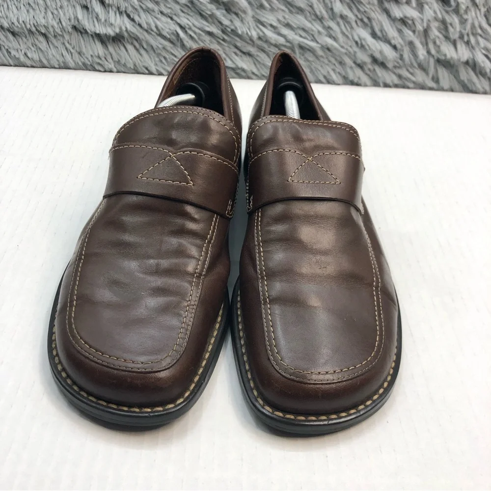 Franco Sarto Loafers Womens 8.5 Leather Upper Slip On Brown